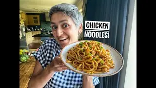 15 minute Delicious Chicken Noodles | Udon noodles | Cook with me | #withme | Food with Chetna