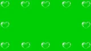 Animated 3D Floating heart bubbles border | No Copyright Green Screen effect 4K