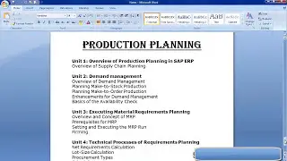 SAP Production Planning Training | SAP PP Module Training