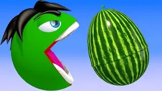 Pacman Hulk Finds Butterfly and Purple Cow Eats Broccoli and Candy