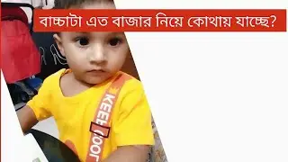 এত বাজার নিয়ে কোথায় যাচ্ছে বাচ্চাটা।