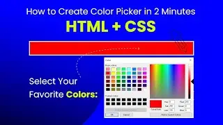 How to Create Color Picker in HTML + CSS | Color Picker in HTML (Hindi)