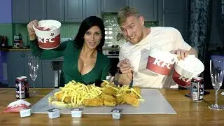 THREE KFC BUCKETS AT ONCE. CHEAT MEAL CHALLENGE.