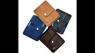 New Slim 9 Pockets Down Button Card Holder Coins Zipper Cards Wallet for Men's