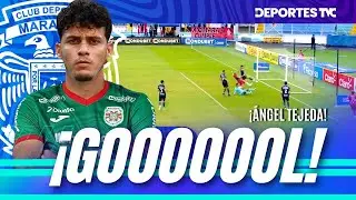 ¡Gol de Ángel Tejeda! Con asistencia de Alexy Vega Marathón toma ventaja ante Motagua en el Clásico