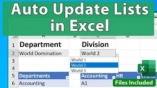 Automatically Updating Dependent Drop Down List Menus in Excel