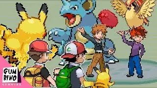 Red and Ash vs Gary and Blue Pokémon Battle