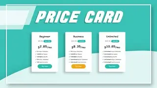 Pricing Table | How to Create Pricing Table in Html and CSS | Pricing Table design