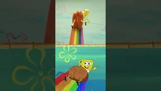 the "he's flying" song IRL 🌈 | SpongeBob #shorts