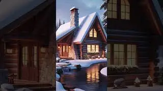 Cozy Mountain Cabin Build | Snowy Forest Retreat | Rustic Design #shortsfeed