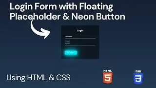 Login Form With Floating Placeholder & Neon Submit Button #PWOS