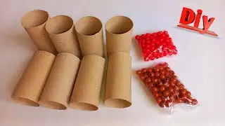 recycling idea! for home decoration with beads and toilet paper rolls