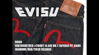 EVISU EGD2000ETRED #2000T 14.5OZ NO.1 TAPERED FIT JEANS (KAMOME/RED/TIGER SELVAGE)   Японские джинсы