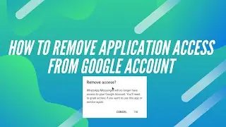 how to remove access of one application from my google account