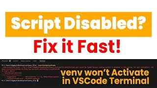 VS Code Terminal all Error Fix | Script Running Disabled in the System