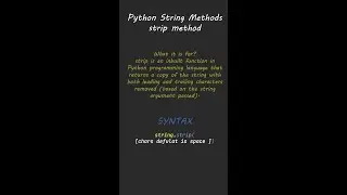 strip Method Python String Methods