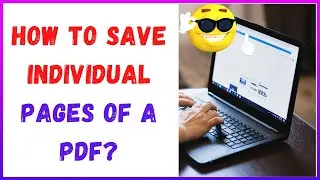 How to Save Individual Pages Of A Pdf?