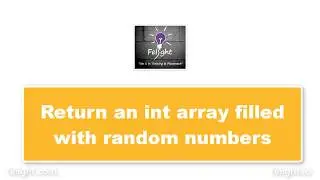 [Java Basics] returning an array filled with random numbers