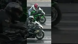 KAWASAKI H2 VS HAYABUSA | DRAG RACE | #hayabusa #kawasaki #h2r