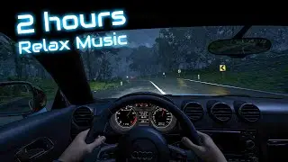 2 Hours Audi TT Relax Night Driving at Rain with Snowfall music • Forza Horizon 5 2K Ultra Quality