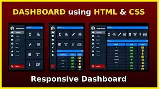 responsive dashboard using html and css only | تصميم لوحة تحكم متجاوبة