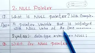 NULL Pointer in C with example | what is null pointer? | Learn Coding