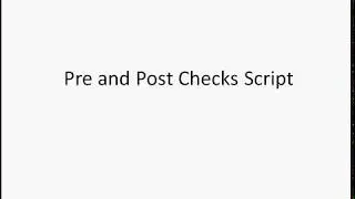 Pre & Post Check script for Linux Server Reboot.