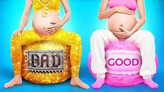 Bad VS Broke Pregnant! 👶 Rich VS Broke Parenting Funny Situations