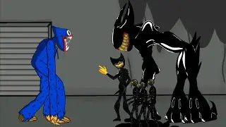 Bendy vs Huggy Wuggy Animation. Drawing Cartoon 2.