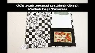 CCB Junk Journal 101 Black Check Pocket Page Tutorial #8