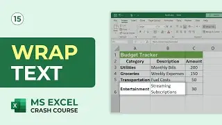 How to Text Wrap in Excel | Wrap Text | MS Excel Crash Course #15