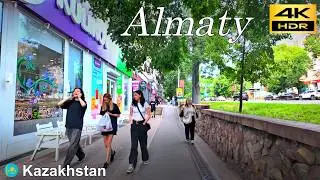 Almaty Walking Tour | Early evening walk in the center of the Almaty | Kazakhstan🇰🇿 | 4K HDR