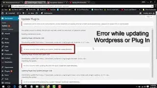 [Fix] An error occurred while updating WordPress or Plugin - Easy Steps