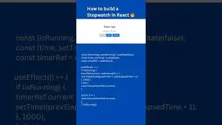 React Js Timer start stop and restart #coding #reactjs #useeffect #viral #viralvideo #trading