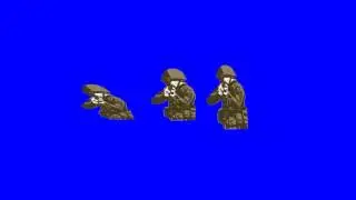 Soldiers Shaped Shooting Targets on a Blue Screen