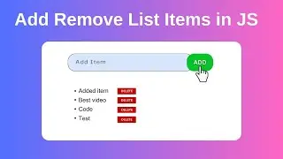 Simple Javascript To-Do Project (Add & Remove) | Mini JavaScript Project