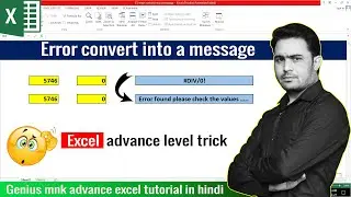 How to convert excel error into a simple message | convert a excel error in a warning message