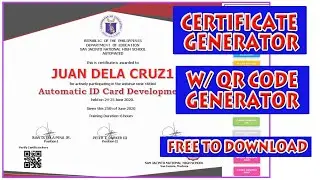 Free Certificate Generator with QR Code Generator | Excel