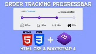 Order Tracking Progressbar with Icons - HTML CSS & Bootstrap 4