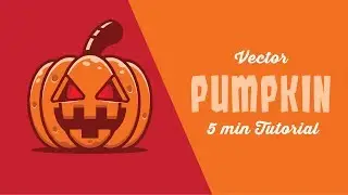 How to design vector pumpkin using adobe illustrator. Halloween illustration  in 5 miniatures.