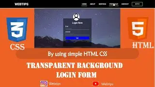 Amazing Transparent Login Form By Using HTML & CSS || webtips