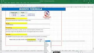 How to use the Excel MONTH function || MONTH function || Month formula in Excel