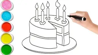 How to draw cake | Cake drawing | Birthday