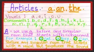 What is Article in English grammar Definition of Articles