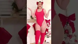 Womens Red High Cut Tank Thong Leotard Try On  