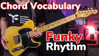 Funky Rhythm Guitar Style   SIMPLE 4 SHAPES  Drop 2 Chords