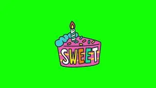 Green Screen Animated Sweet Sticker | Free Download