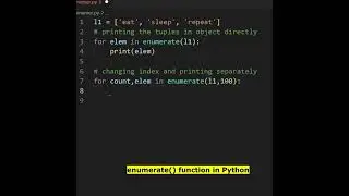 enumerate( ) function in python | #shorts #python