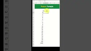 Roman Formula #excel #excelfunctions