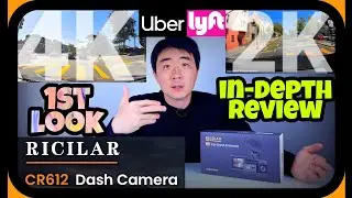 RICILAR 4K + 2K 2 channel Dashcam CR612 in-depth review Uber Lyft Taxi Doordash grubhub GPS 20% OFF